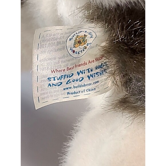 Siberian Husky RETIRED "barking" Build-A-Bear Stuffed Dog 15" Grey White EUC 15" - Picture 4 of 10